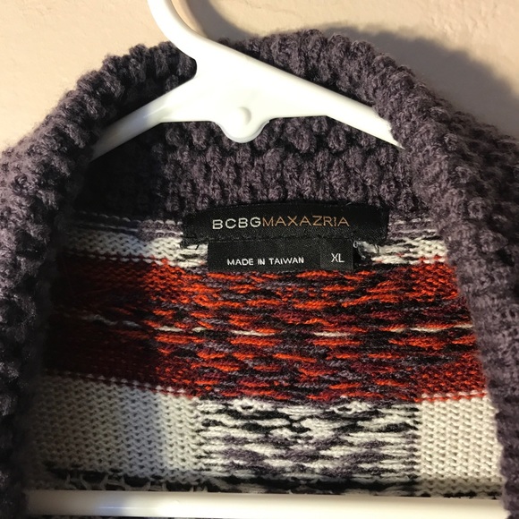 BCBGMAXAZRIA Multi Colored Knit XL Sweater - Picture 3 of 3